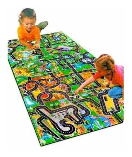 Alfombra Manta Pista Con Auto Incluido Y Accesorios 80x70 Cm