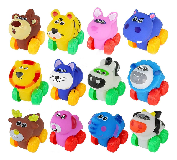 Set De Mini Autitos Con Forma De Animalitos Para Bebés