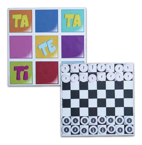 Alfombra Infantil Juego Dos En Uno Ta-te-ti Y Ajedrez Atu