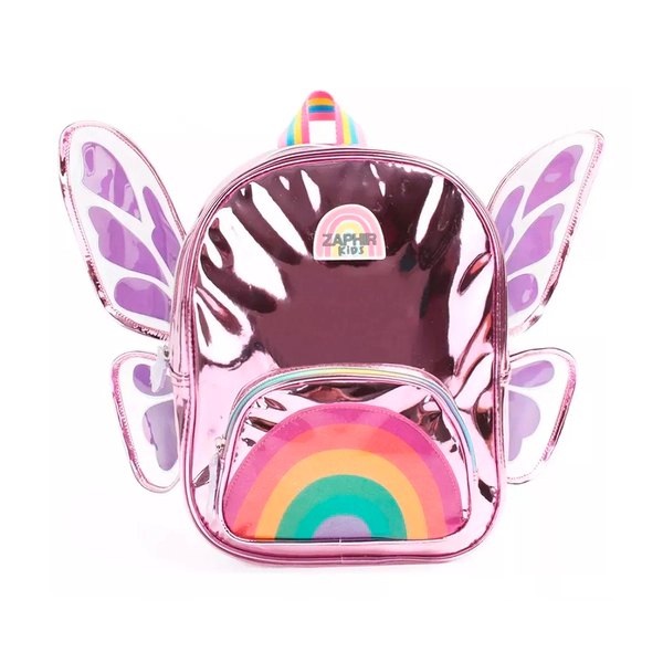 Mochila Metalizada Con Alas Mariposa 12 Pulgadas