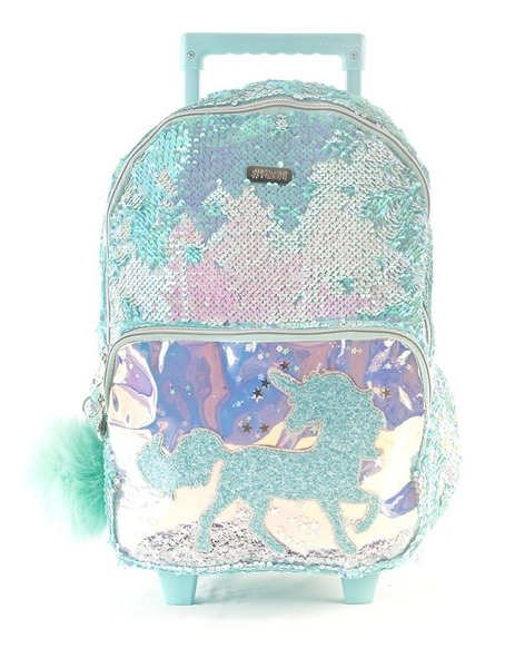 Mochila Kooshi Lentejuelas Bolsillo Unicornio Carro 17