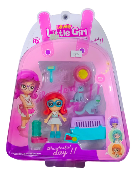 Muñecas Little Girl Con 2 Mascotas Y Accesorios P/mascotas