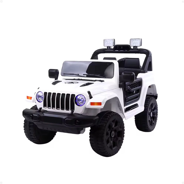 Auto Jeep A Batería 12v Control Remoto Luz Música Giro BLANCO
