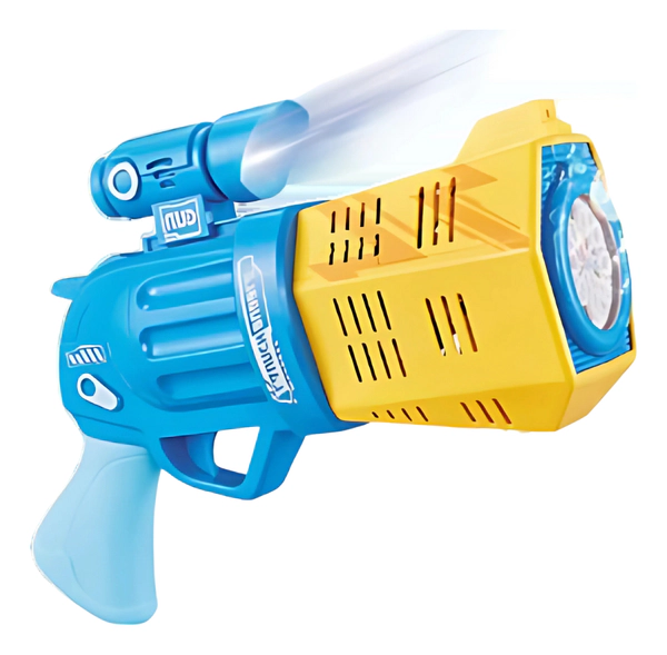 Pistola Lanzadora De Burbujas Automatica C/ Linterna 8 Hoyos