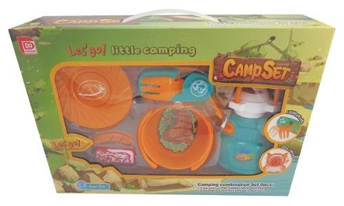 Juguete Set De Camping Con Accesorios Y Comida Plastica