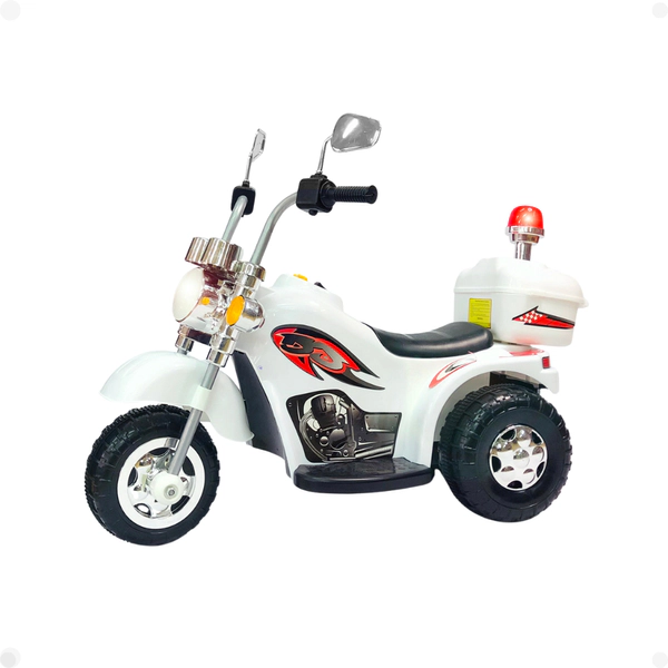 Moto A Batería 3 Ruedas 6v Luces Y Sonidos Hasta 25 Kg blanco