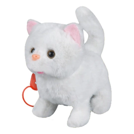 Peluche De Gato Con Correa Y Casita Transportadora A Pilas