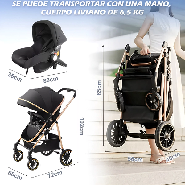 Cochecito D Paseo Odda 3 En 1 Con Huevito Compacto Rebatible