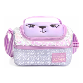 Lunchera Termica Escolar Con Cara De Osito Lila Zaphir