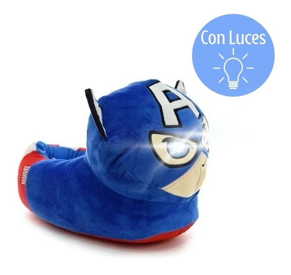 Pantuflas Marvel Capitán América De Peluche Con Luces