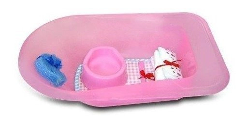 Bañera Para Bebote Con Esponja Pañal Y Mamadera Cariñito