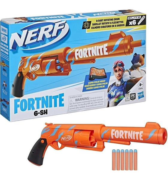 Lanzador Pistola Fortnite Nerf Six Shooter De Hasbro