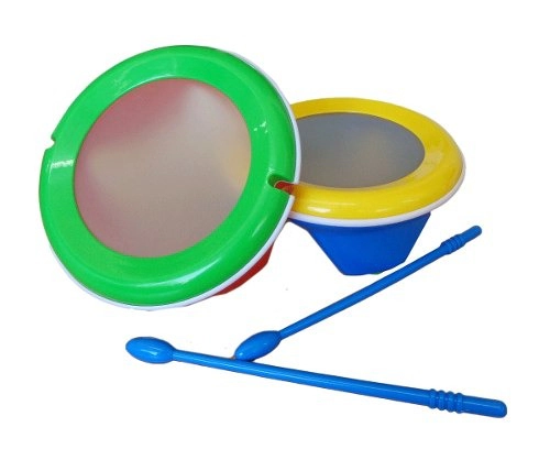 Tambor Infantil De Colores Con Palillos