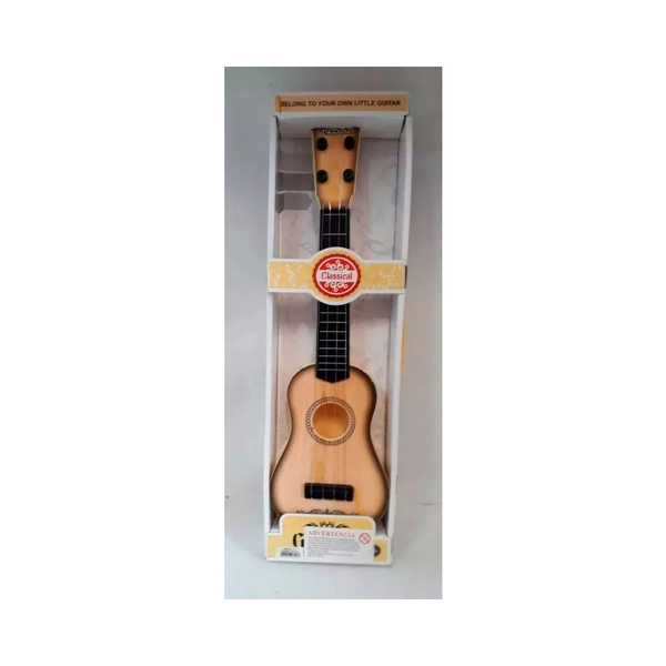 Ukelele Guitarra Con Cuerdas Reales Infantil Niños Juguete Beige