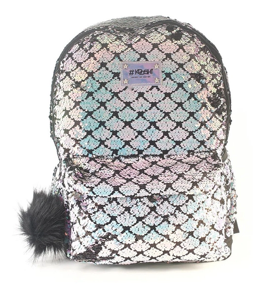 Mochila Kooshi Lentejuelas Rombo Espalda 17 Pulgadas