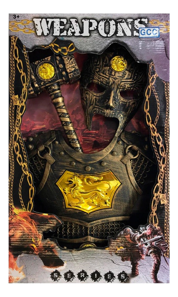 Set De Guerrero Con Pechera, Mascara Y Martillo Sebigus