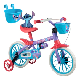 Bicicleta Infantil Stitch Rodado 12 Con Rueditas Dencar