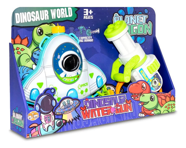 Pistola De Agua Con Mochila 1,9 Lts 8mts Dinosaurio O Nave