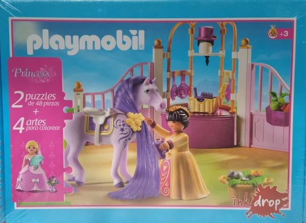 Playmobil 2 Rompecabezas Puzzle Princesa Con 4dibujos Regalo