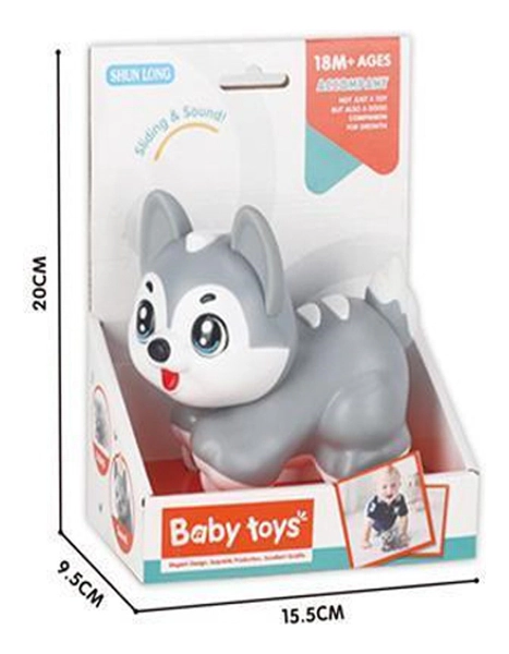Juguete Para Bebé Musical Perro Husky Con Ruedas