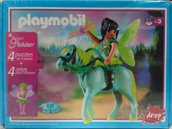 Playmobil 4 Rompecabezas Puzzle Hadas Con 4 Dibujos Regalo !