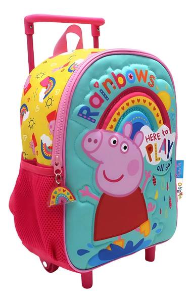 Mochila Escolar Carro 12 Peppa Pig Arcoiris Surtido Wabro