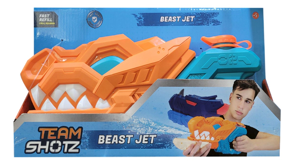 Pistola De Agua Beast Jet Dinosaurio 35cm Team Shotz