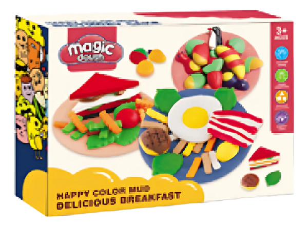 Set Masas Moldeables Comida Desayuno Colorido Magic Dough