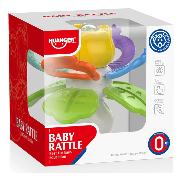 Juguete Flor Giratoria Con Mordillos Y Sonajero Para Bebé