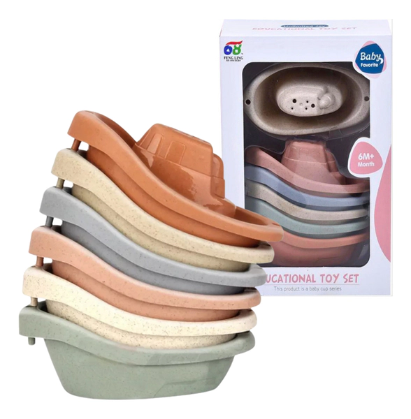 Juego De Baño Para Bebes Barcos Encastrables Estimulo
