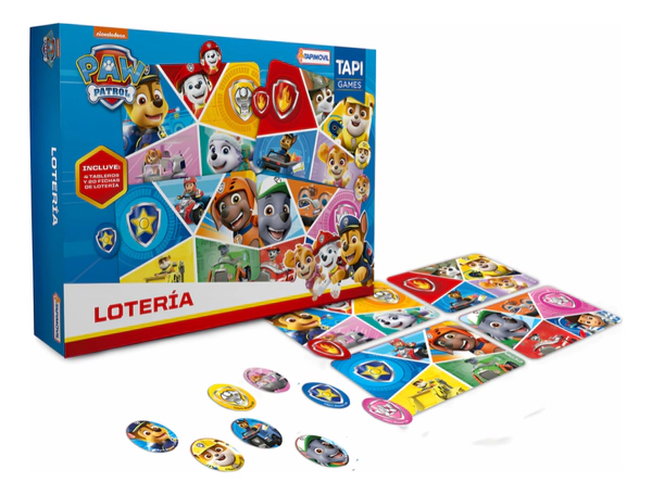 Juego De Mesa Loteria Paw Patrol Para Familia Tapimovil