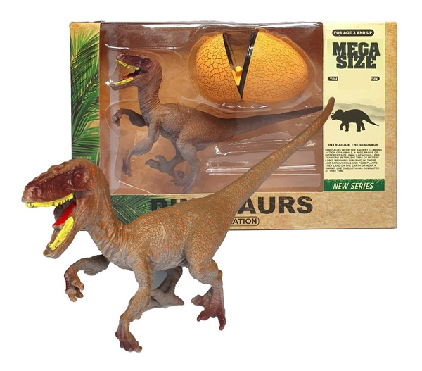 Juguete Velociraptor Con Huevo Simulacion Mega Size