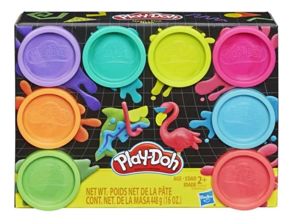 Set De Masas Hasbro Play Doh Original 8 Potes Neón Brillante