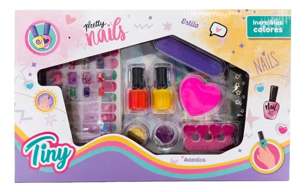 Set De Uñas Tiny Fashion Con Stickers Y Esmalte