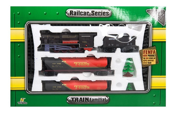 Tren Familiar Con Vias 1 Locomotora + 2 Vagones