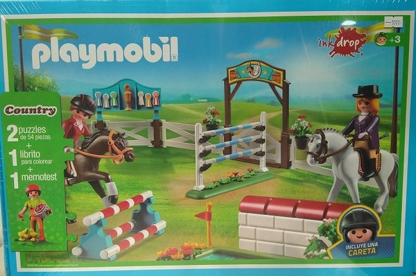 2 Rompecabezas Playmobil + 1 Librito P/pintar + Memotest !