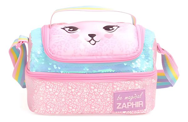 Lunchera Termica Escolar Cara De Gatito Multicolor Zaphir