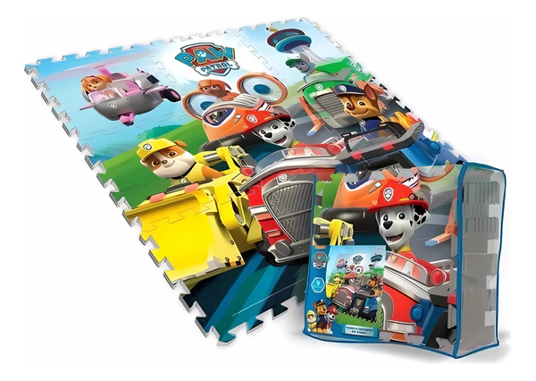 Piso De Goma Eva Paw Patrol Encastrable 90x90cm Tapimovil