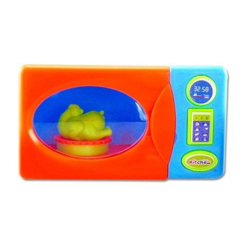 Microondas De Juguete Con 4 Accesorios De Comida