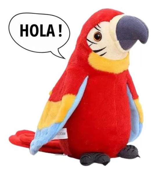 Peluche Loro Hola Lolo Repite Lo Que Dices Multicolor