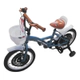 Bicicleta Rodado 16 Celeste Con Ruedas De Apoyo Y Bocina