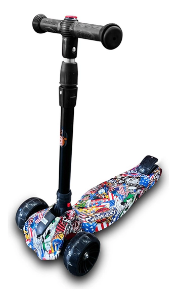 Monopatin Plegable 3 Ruedas Graffiti Luz Y Sonido Ref C