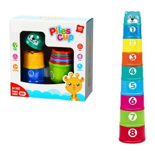 Juego Apilamiento Con Tazas 8 Piezas Bebe Juguete Didáctico