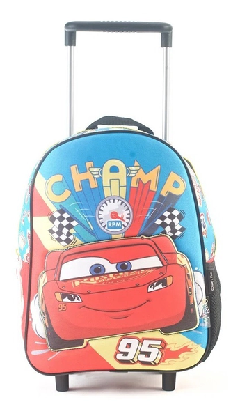 Mochila Cars Champ 95 Con Carro 12 Pulgadas Wabro