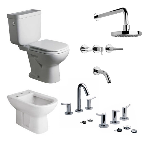 Sanitarios Ferrum Bari completo c/griferia completa FV Libby