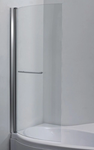 Mampara Incolora Perfil Aluminio Cromo 0.80x1.40 - Curva -