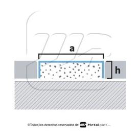 Listel Moldumet 'U' Acero Inox 20x10 Bco CU20X10B