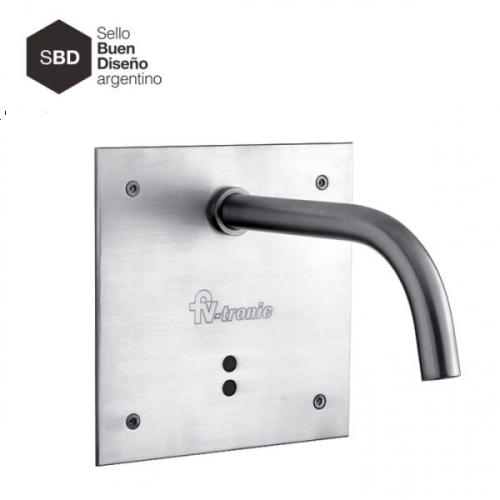 Griferia de lavatorio FV Tronic 375.02 de pared Acero sat
