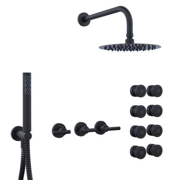 Griferia de ducha Hidromet Sun 3 vías lever black 04547NE