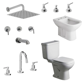 Juego de baño Completo Ferrum Bari+Griferia Lever Triumph C